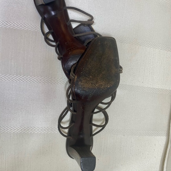 Gucci dark wood slide heels Sz 7 1/2 - Picture 5 of 6